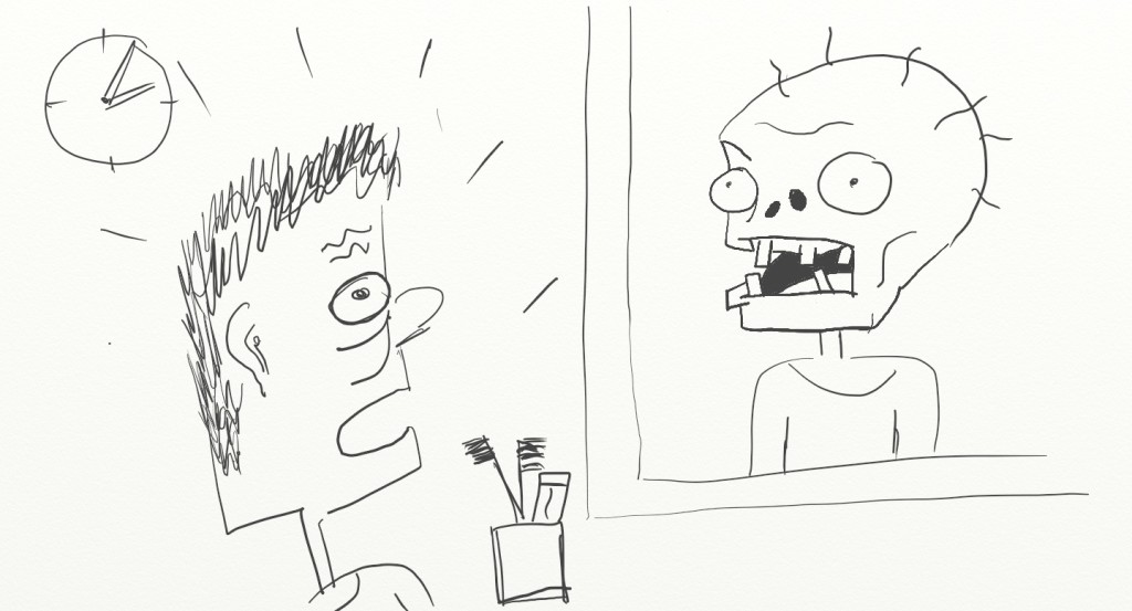 idées noires face au miroir